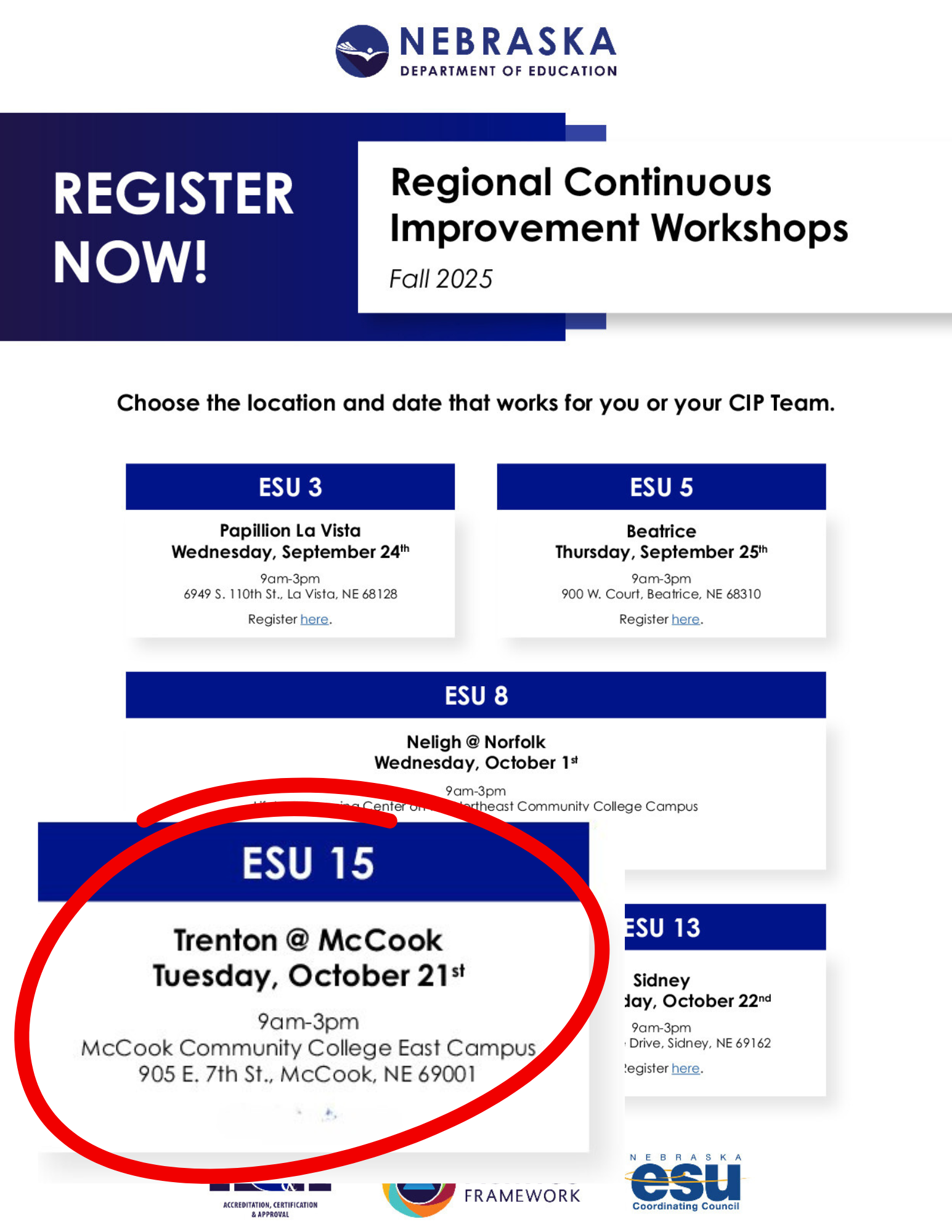 regional continuous improvement workshop details